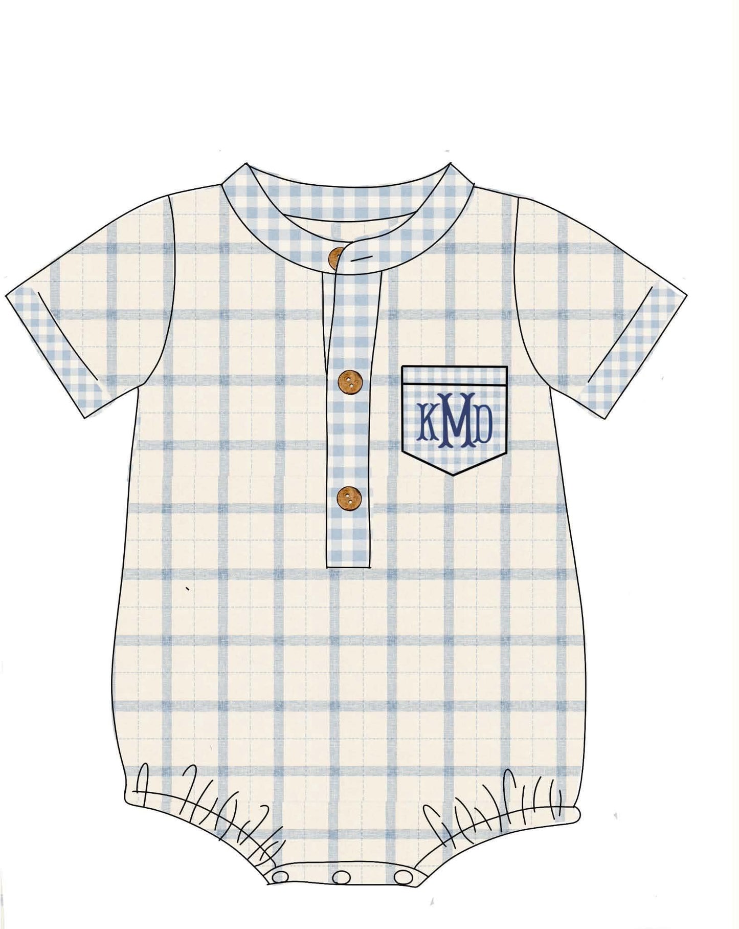 Pre Order 148: Kacie's Floral & Plaid- Boys Knit Bubble