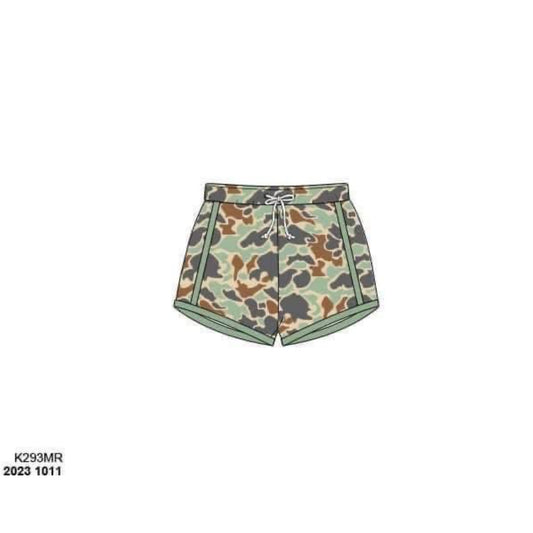 RTS: Camo Swim- Boys Woven Swim Shorties