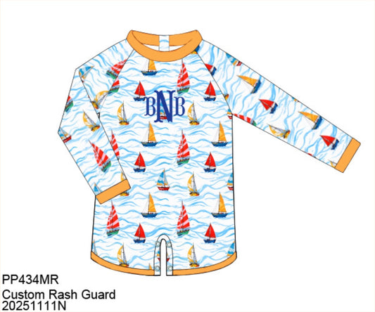 Pre Order 136: Tropical Family- Boys Rashguard 1pc Swimsuit