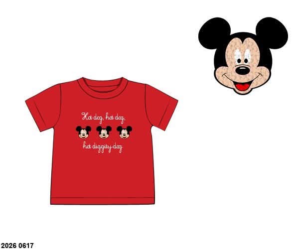 Pre Order 146: Characters- Boys Hotdog! French Knot Shirt