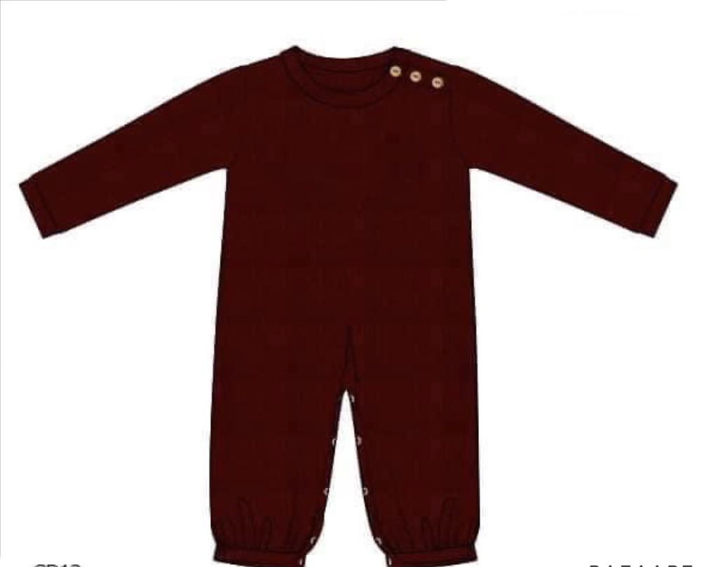 RTS: Fall Sweaters- Boys Garnet Sweater Romper "BABY BROTHER"