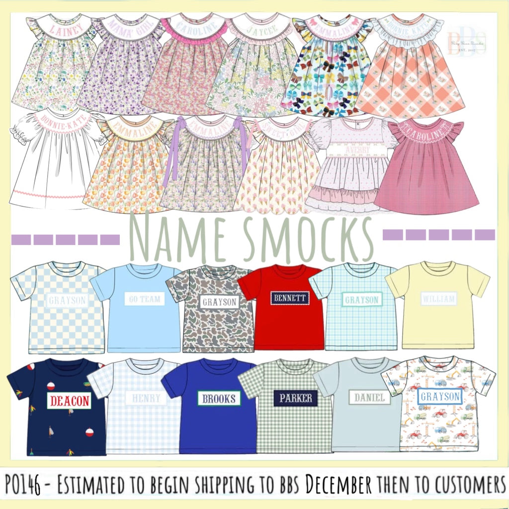 Pre Order 146: Name Smocks- Boys Light Blue Knit Shirt