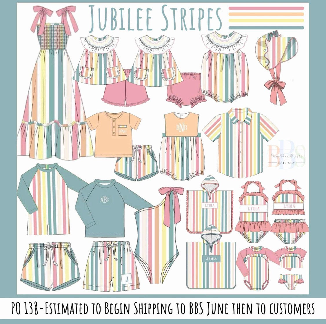 RTS: Jubilee Stripes - Boys 1pc Rash Guard Swim