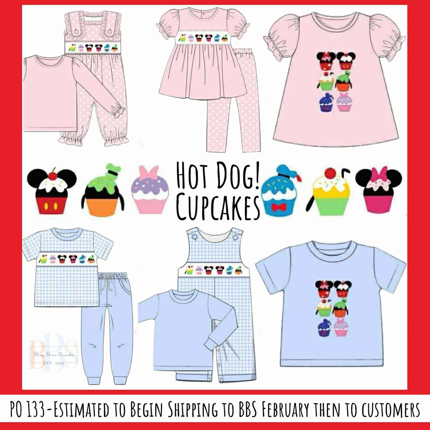 Pre Order 133: Hotdog Cupcakes- Boys Knit Jogger Set