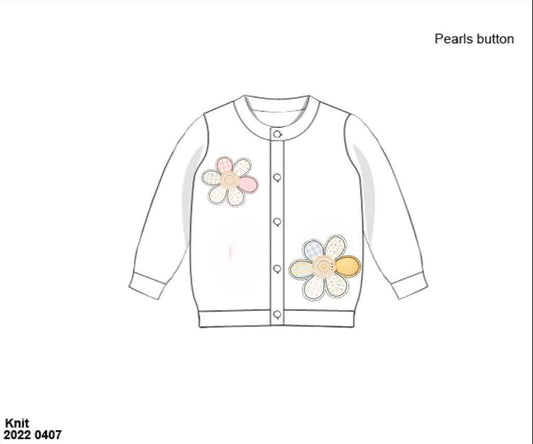 Honey 3: Homestead- Flowers: Girls Applique Cardigan