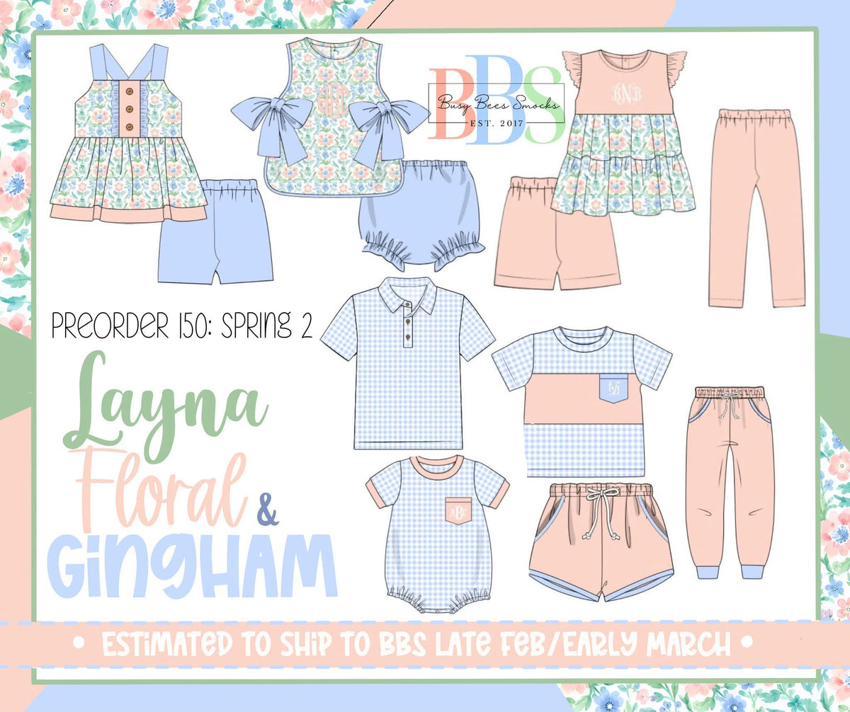Pre Order 150: Layna Floral & Gingham- Boys 3pc Set