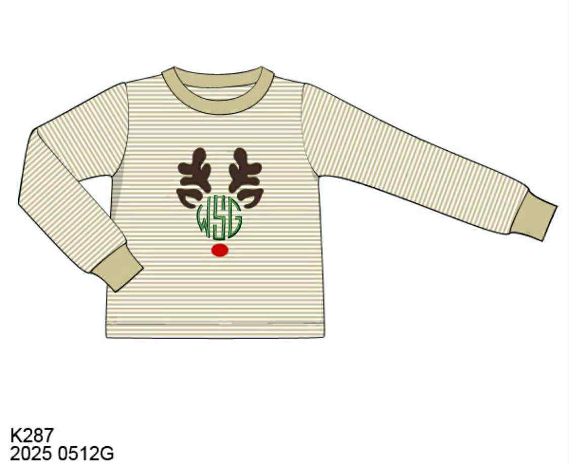 RTS: Christmas Shirt Only- Boys Antler Shirt "WSG"