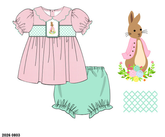 Special Pricing 2.0: Peter Rabbit- Girls Smocked Woven Bloomer Set