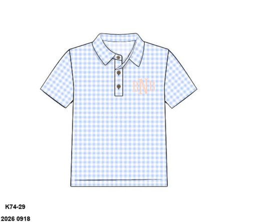 Pre Order 150: Layna Floral & Gingham- Boys Knit Polo