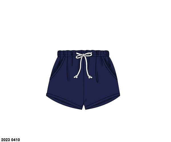 Pre Order 147: Mallard & Bow Crest- Navy Knit Shorties
