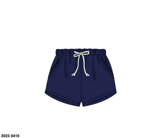 Pre Order 147: Mallard & Bow Crest- Navy Knit Shorties