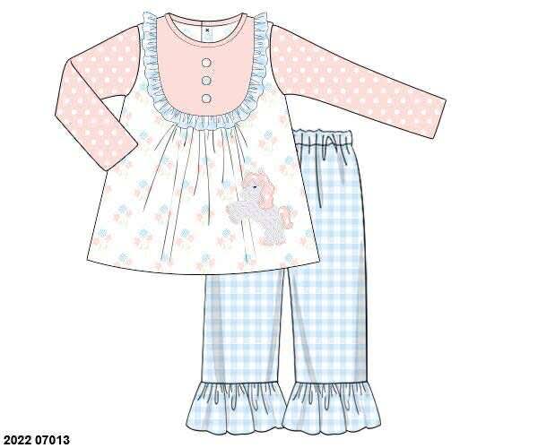 RTS: Girls Only- Minky Unicorn Pant Set