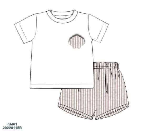 Pre Order 136: Seashells- Boys Shortie Set