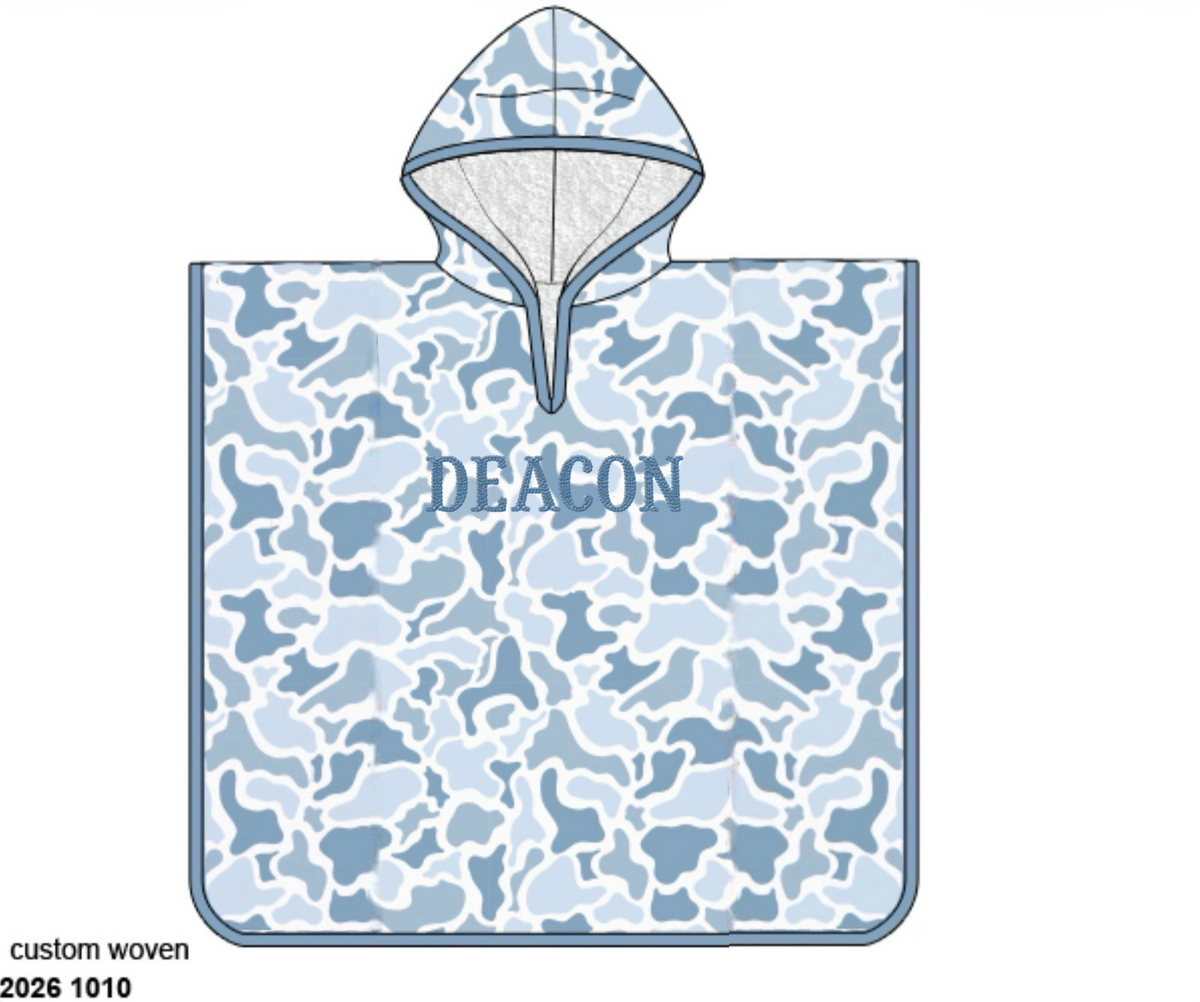 Camo Craze Flash Presale: Hooded Swim Cover Up- Blue