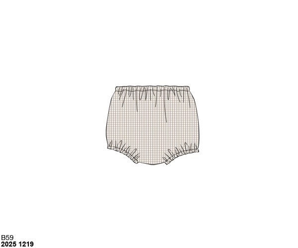 RTS: Boys Mix & Match- Tan Gingham Woven Diaper Cover