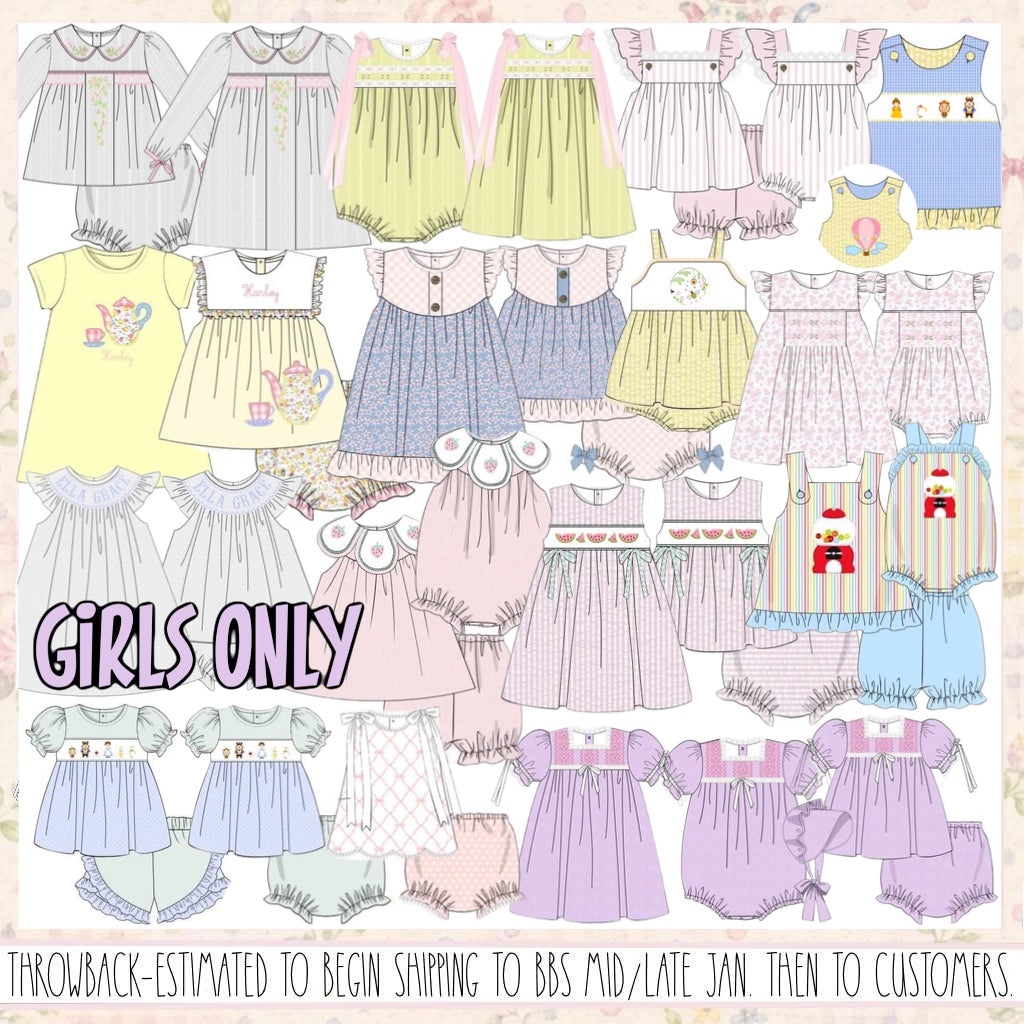 Throwback Pre Order: Girls Only- Purple Swiss Dot Bloomer Set