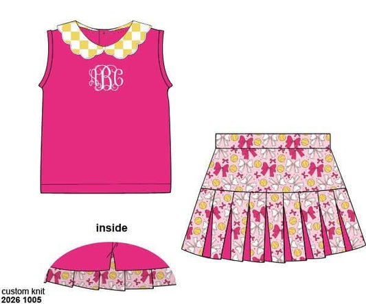 Pre Order 152: Girls Only- Softball Knit Skort Set