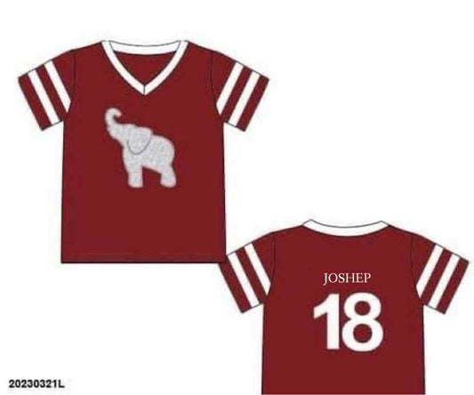 RTS: Team Spirit- Crimson Boys Football Jersey "JOSHEP"