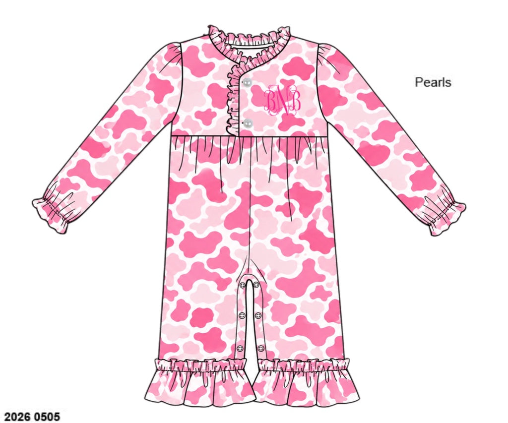 Camo Craze Flash Presale: Lounge- Girls Pink Bamboo 1pc Pajama