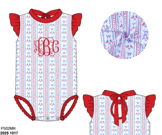 Pre Order 137: Liberty Belle- Girls 1pc Rash Guard Swim
