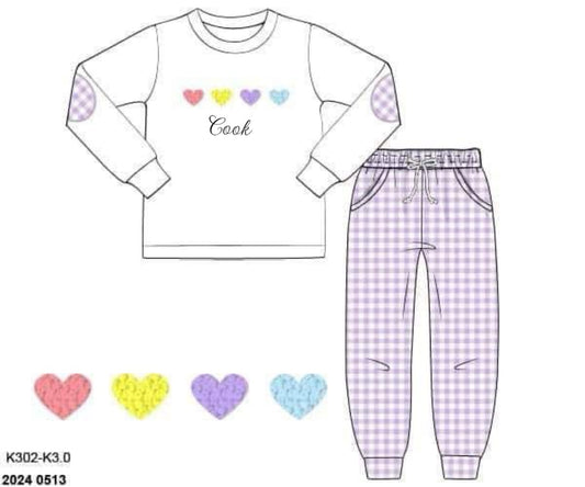 RTS: Landon Hearts- Boys Knit Jogger Set “Cook”