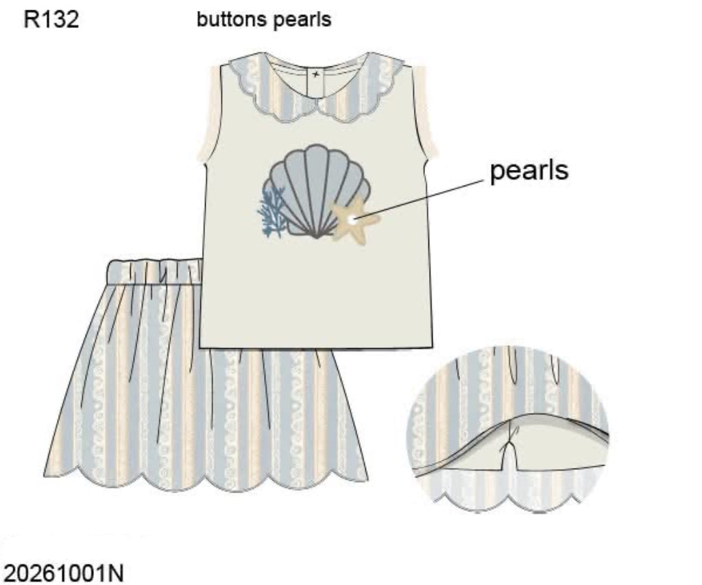 Pre Order 151: McKinney's Shells- Girls Appliqué Skort Set