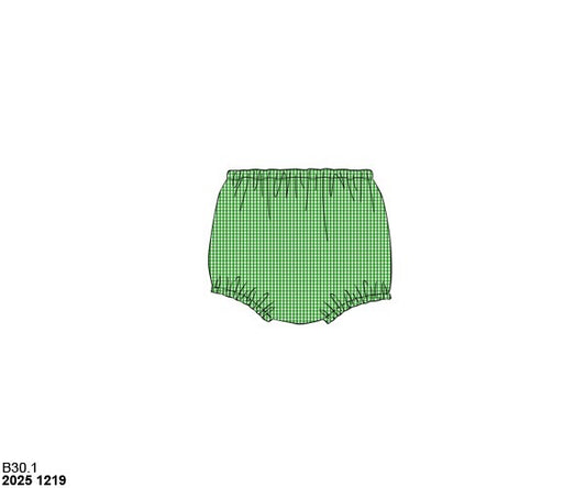 Pre Order 140: Boys Mix & Match- Green Gingham Woven Diaper Cover