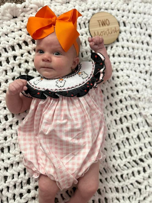RTS: Gingham Ghost Re-Run- Girl Knit Bubble