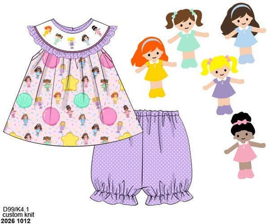 Pre Order 152: Girls Only- Pocket Polly Smocked Bubble Short Set