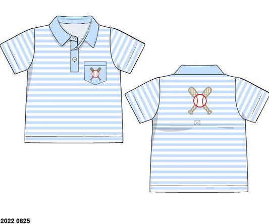 Pre Order 149: Boys Only- Embroidered Baseball Polo