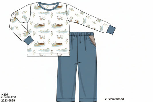 RTS: SS Busy Bees- Boys Knit Pant Set