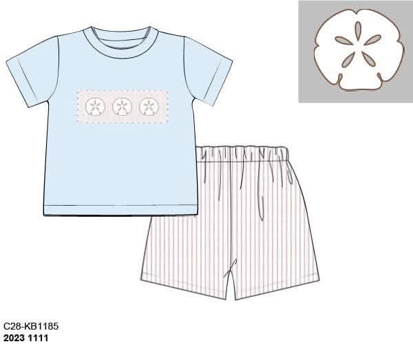 Pre Order 151: Dana's Dollars- Boys Smocked Angled Short Set