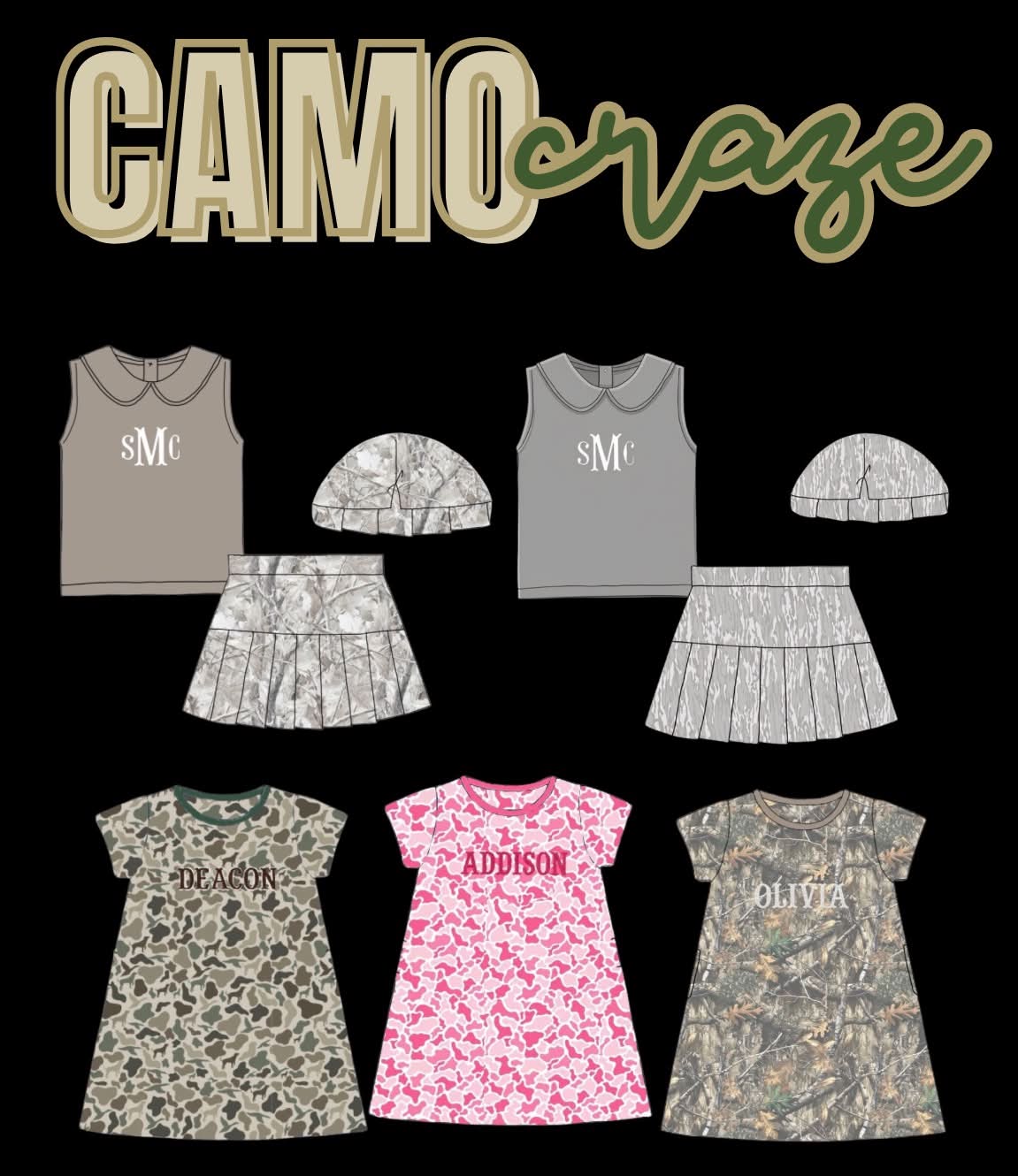 Camo Craze Flash Presale: Mom/Mini Play Dresses- Hide & Seek