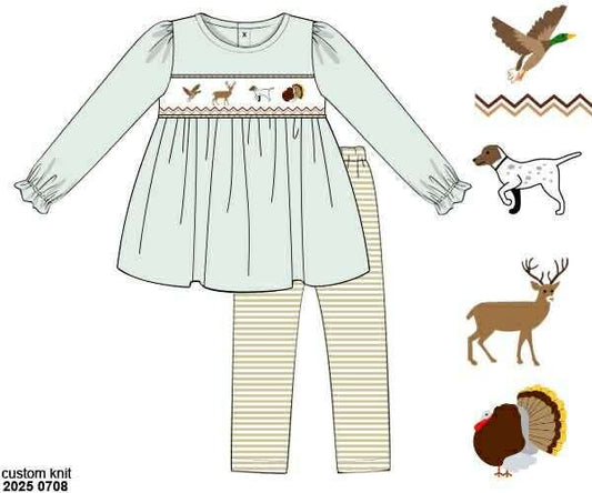 RTS: Fawn & Feathers- Girls Knit Legging Set
