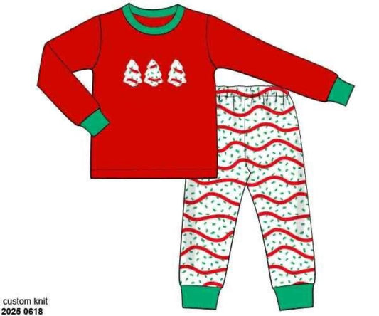 RTS: Christmas Tree Snacks- Boys Knit 2pc Lounge Set