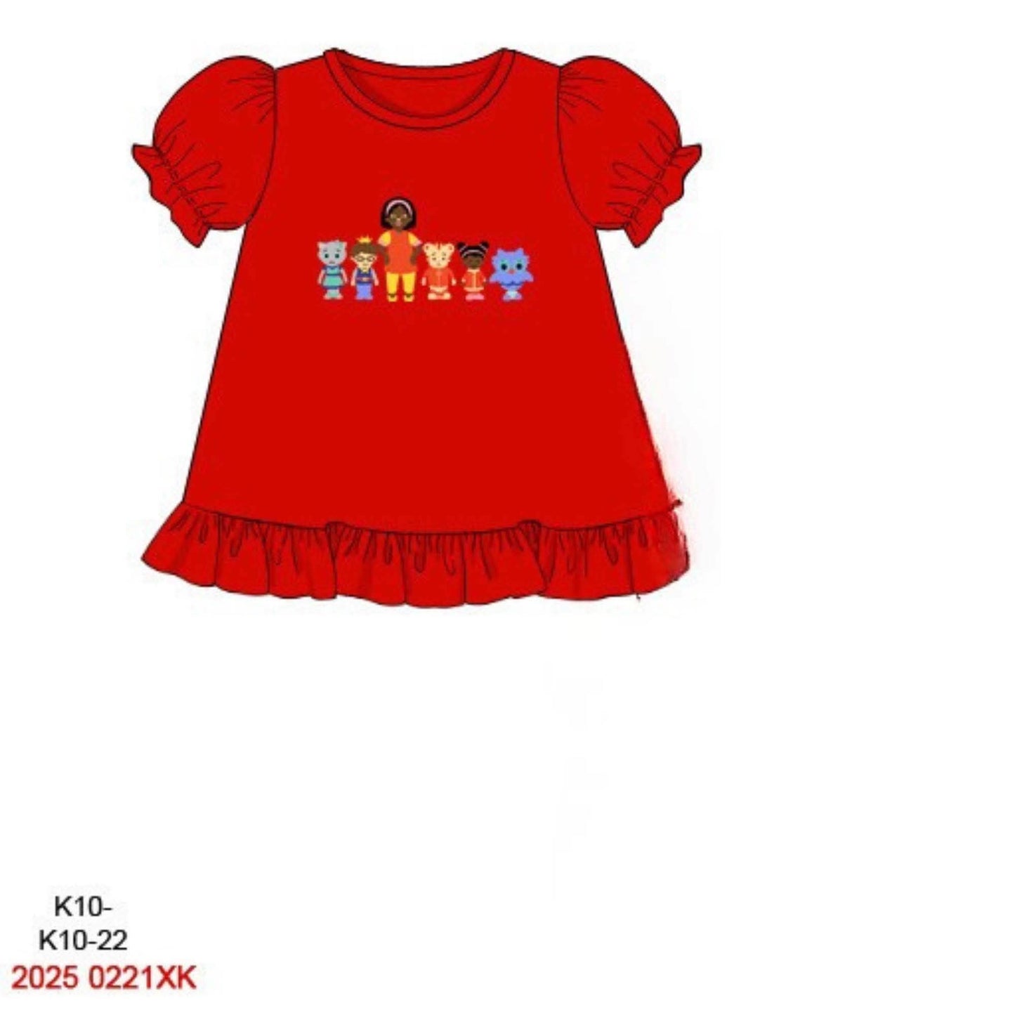 Pre Order 146: Characters- Girls Ugga Mugga Embroidered Shirt