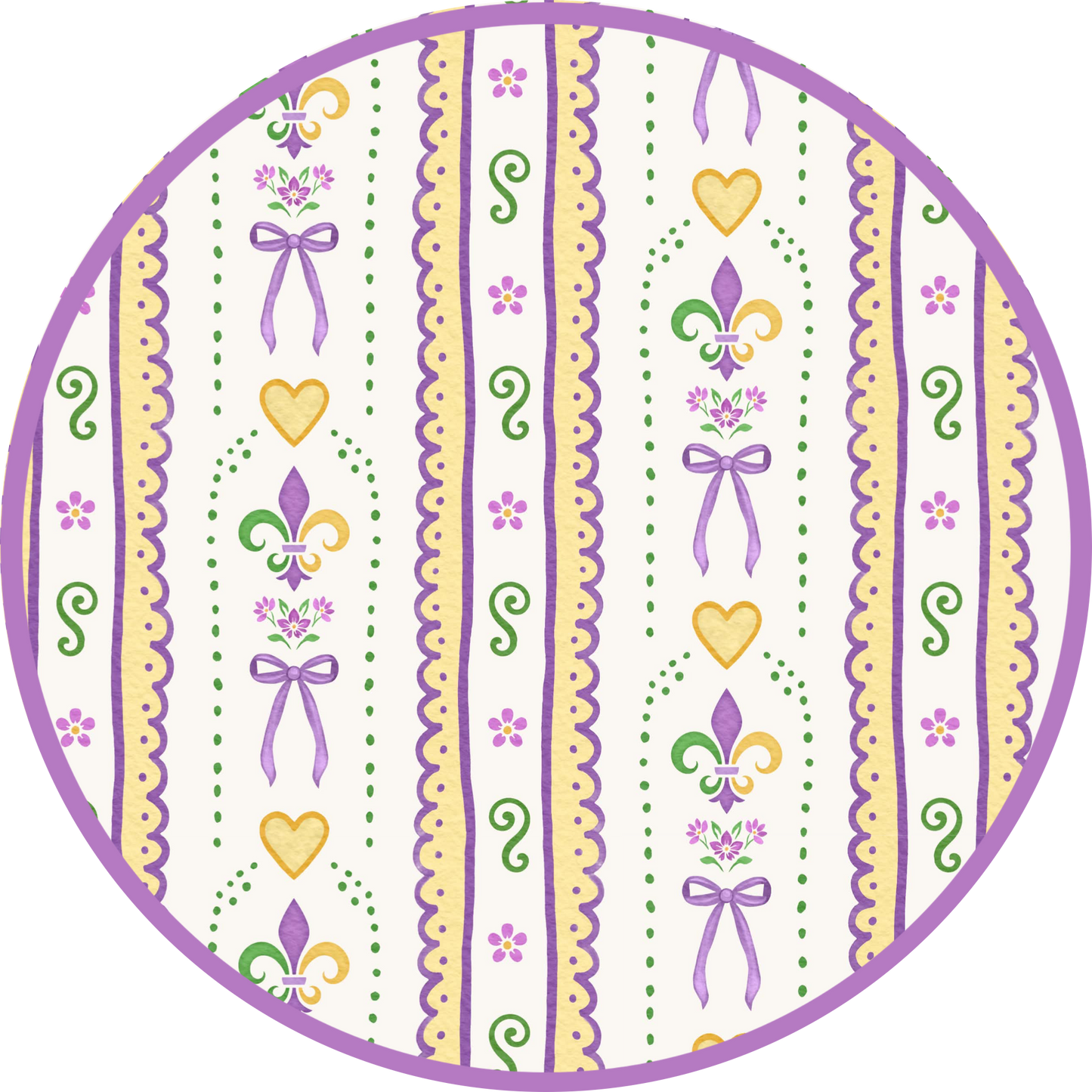 Pre Order 146: Mardi Party- Girls Preppy Fleur-de-lis Knit Flutter Shirt