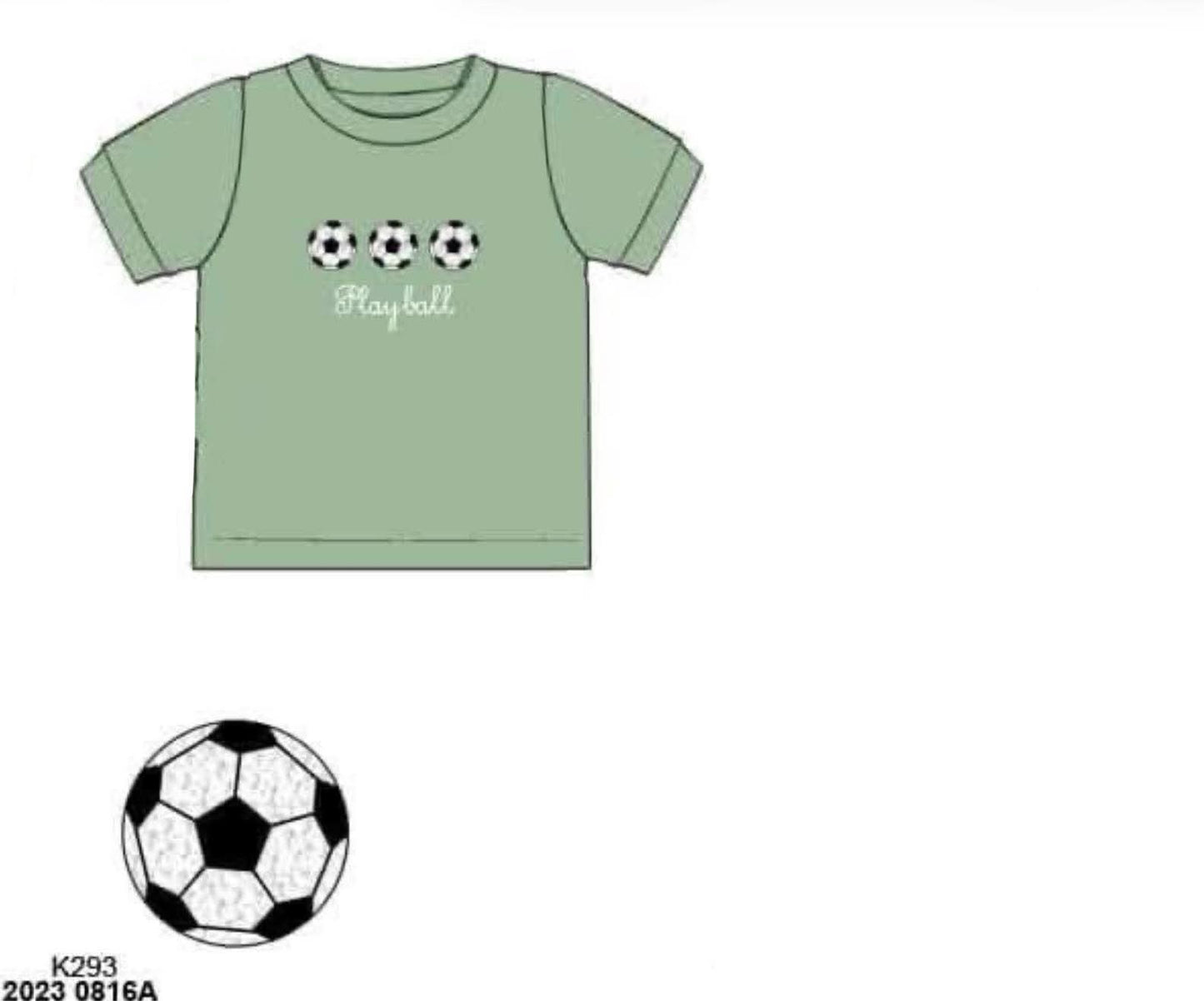 Pre Order 146: Sports- Boys French Knot Soccer Knit Shirt
