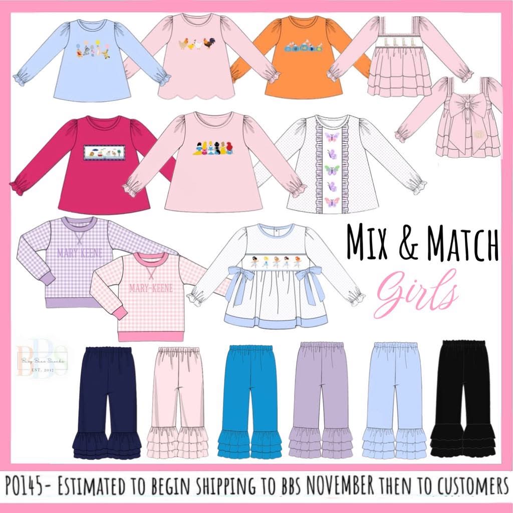 Pre Order 145: Mix & Match- Girls Pink Gingham Knit Pullover
