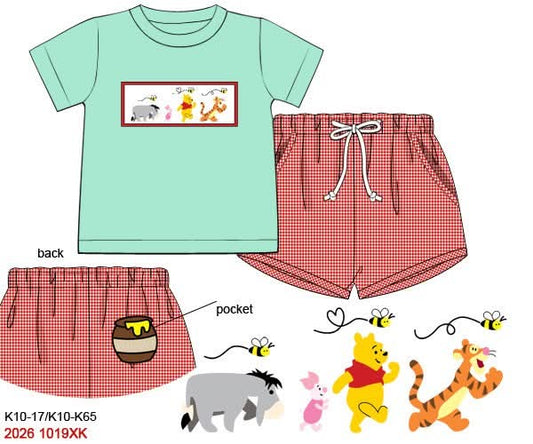 Pre Order 152: Hunny- Boys Smocked Shortie Set
