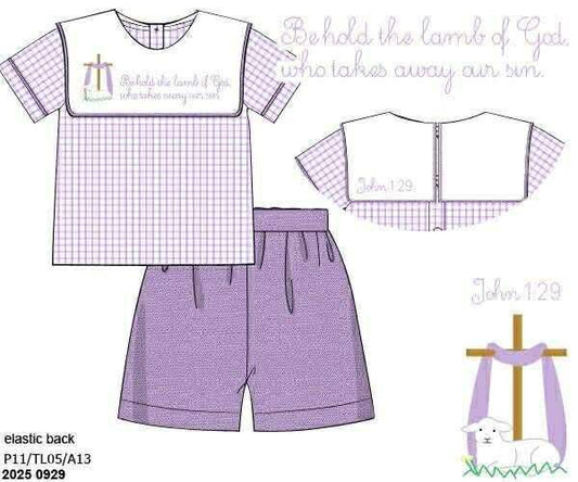 RTS: For God So Loved- Boys Woven Short Set