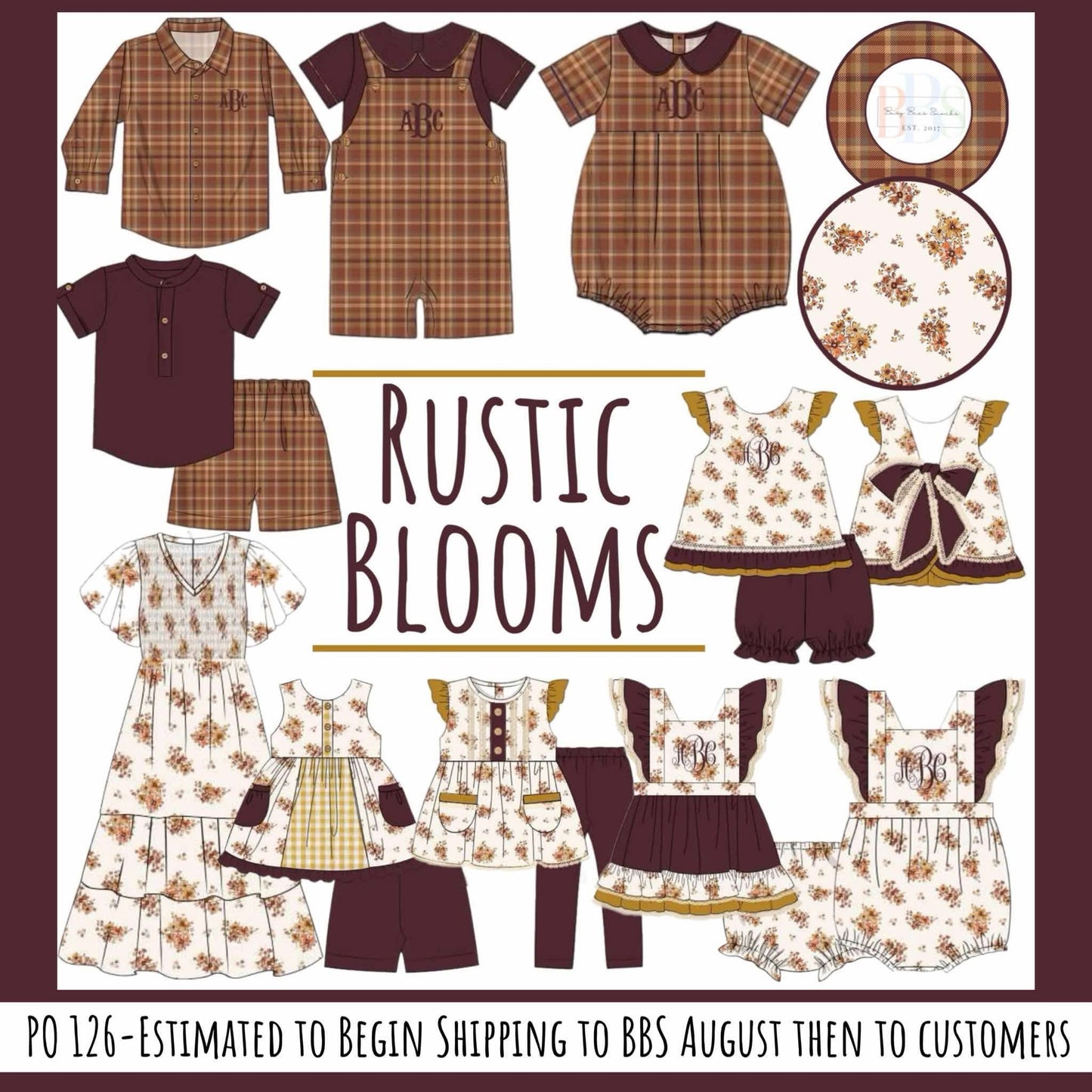 Pre Order 126: Rustic Blooms- Dad/Mini Woven Button Up shirt