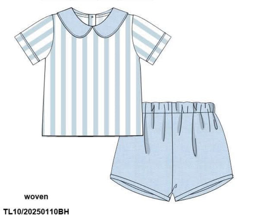 RTS: Wellington- Boys Woven Shortie Short Set
