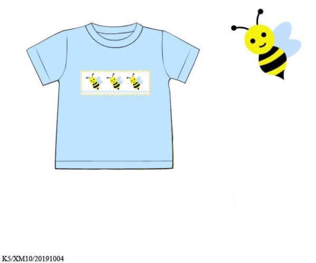 Pre Order 146: Critters- Boys Smocked Bee Knit Shirt
