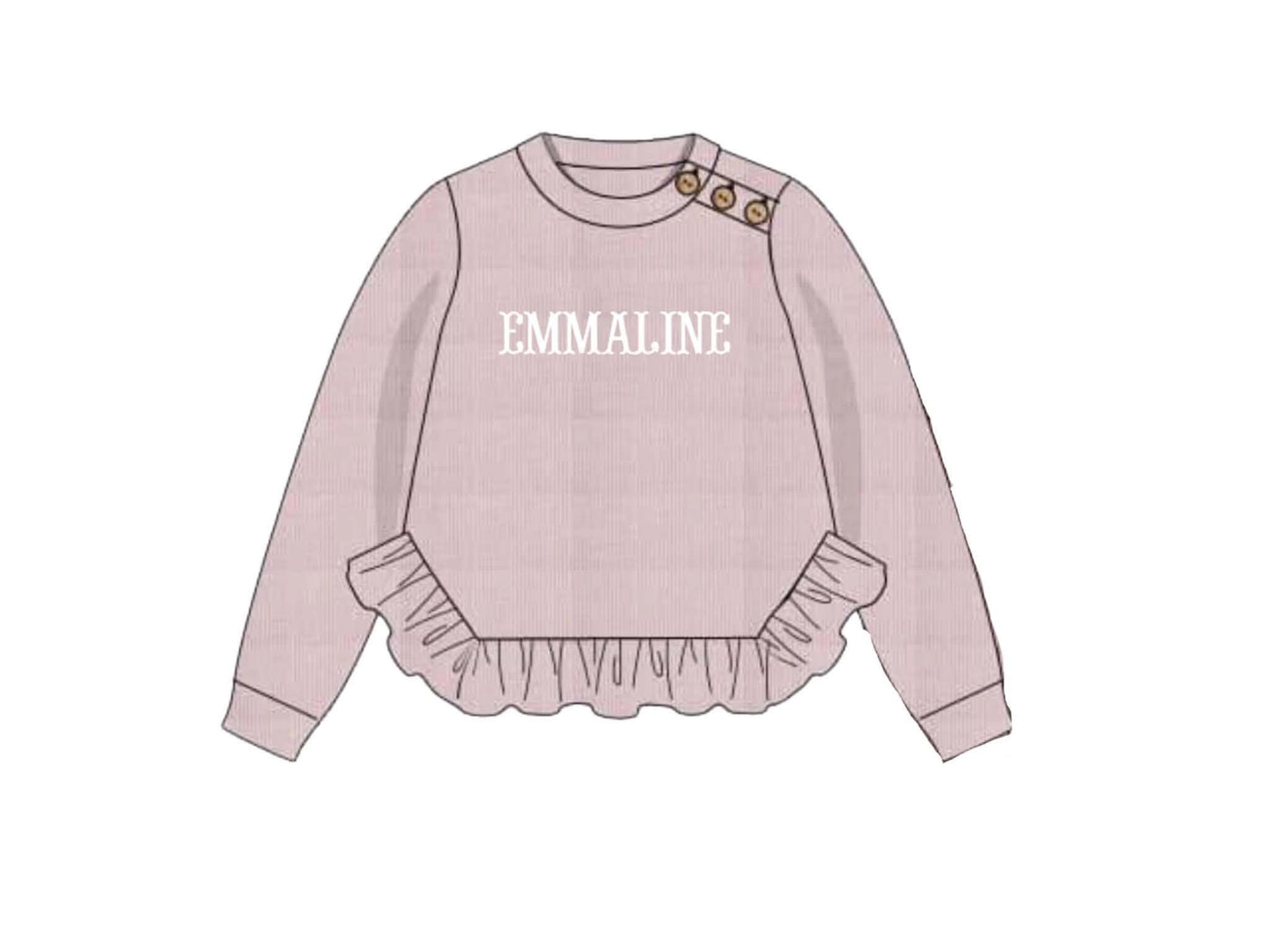 Pre Order 146: Sweaters- Girls French Knot Pink Sweater