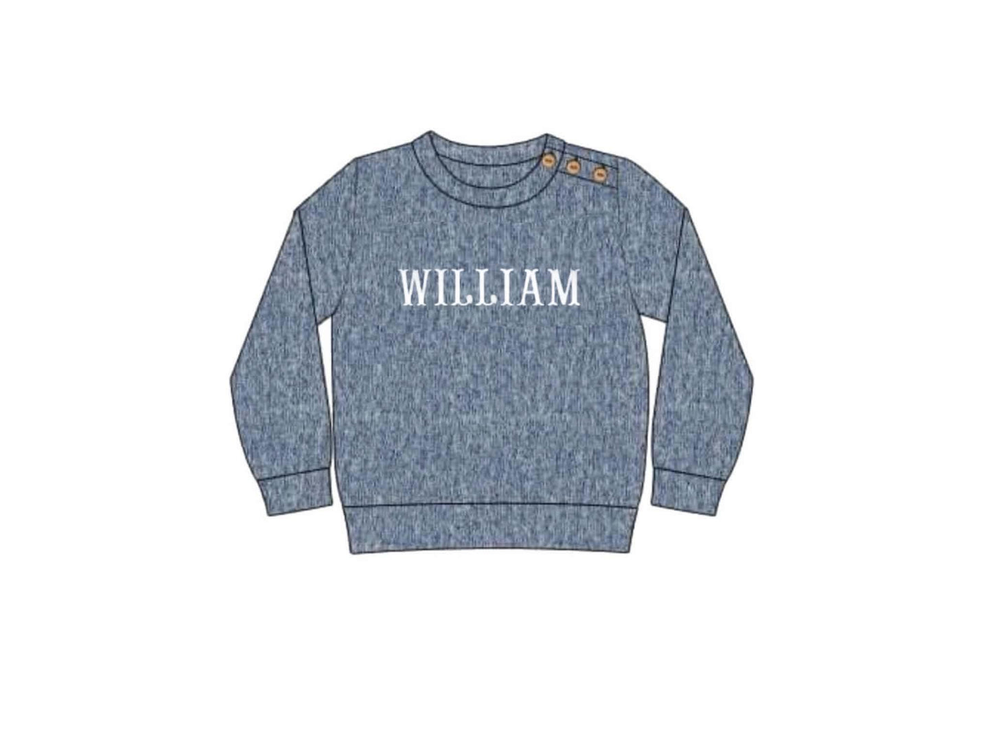Pre Order 146: Sweaters- Boys French Knot Blue Sweater