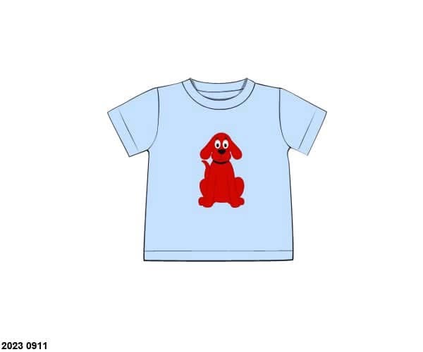 Pre Order 146: Books- Boys Red Dog Appliqué Knit Shirt