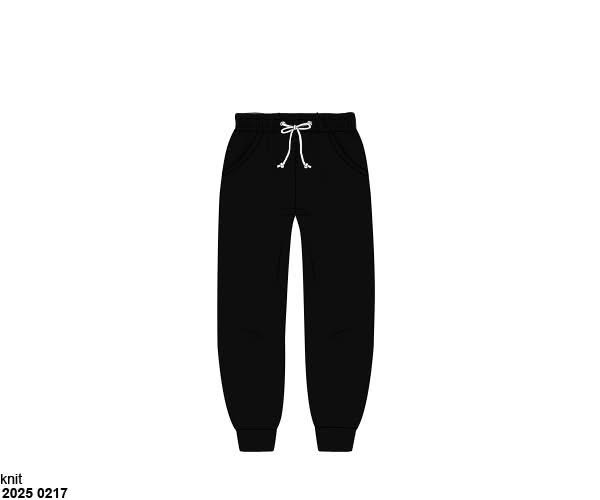 Pre Order 146: Knit Bottoms- Boys Black Joggers