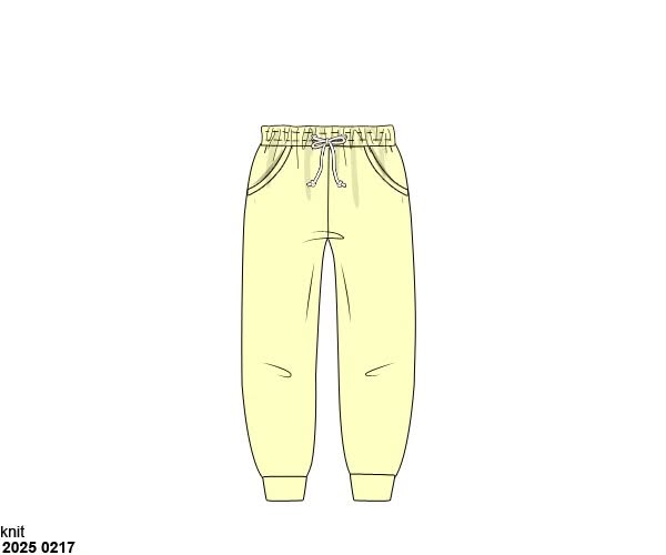 Pre Order 146: Knit Bottoms- Boys Pale Yellow Joggers