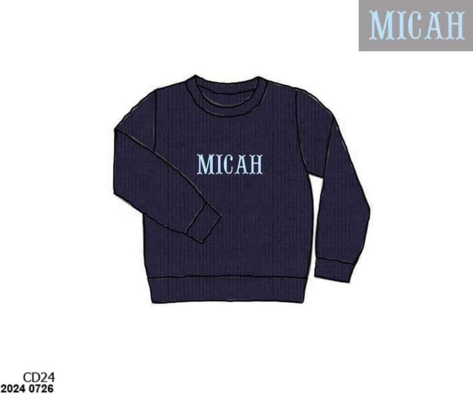 Pre Order 146: Sweaters- Boys French Knot Navy Sweater